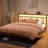 Floating Bed Frame with Storage Headboard,Modern Metal Platform Bed with LED & Charging Station,No Box Spring Needed-415207673