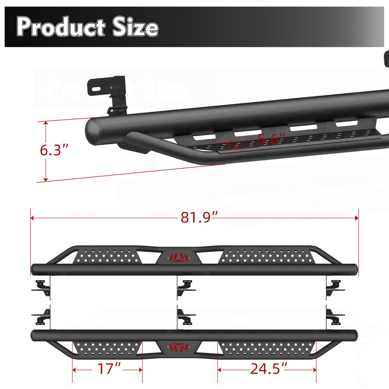 Compatible avec les modèles Dodge Ram 1500, 2019-2024 1500 Classic, 2010-2026 Ram 2500 et 3500 compatibles avec les marchepieds à cabine double