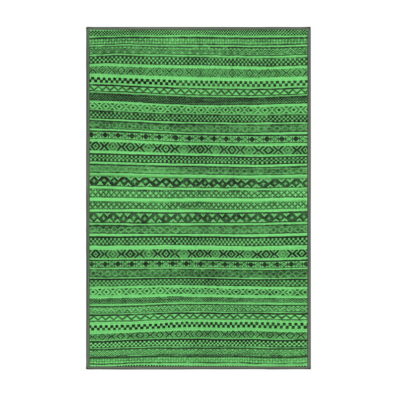 Keaster Washable Geometric Indoor Rug, Rectangle 5' x 8'