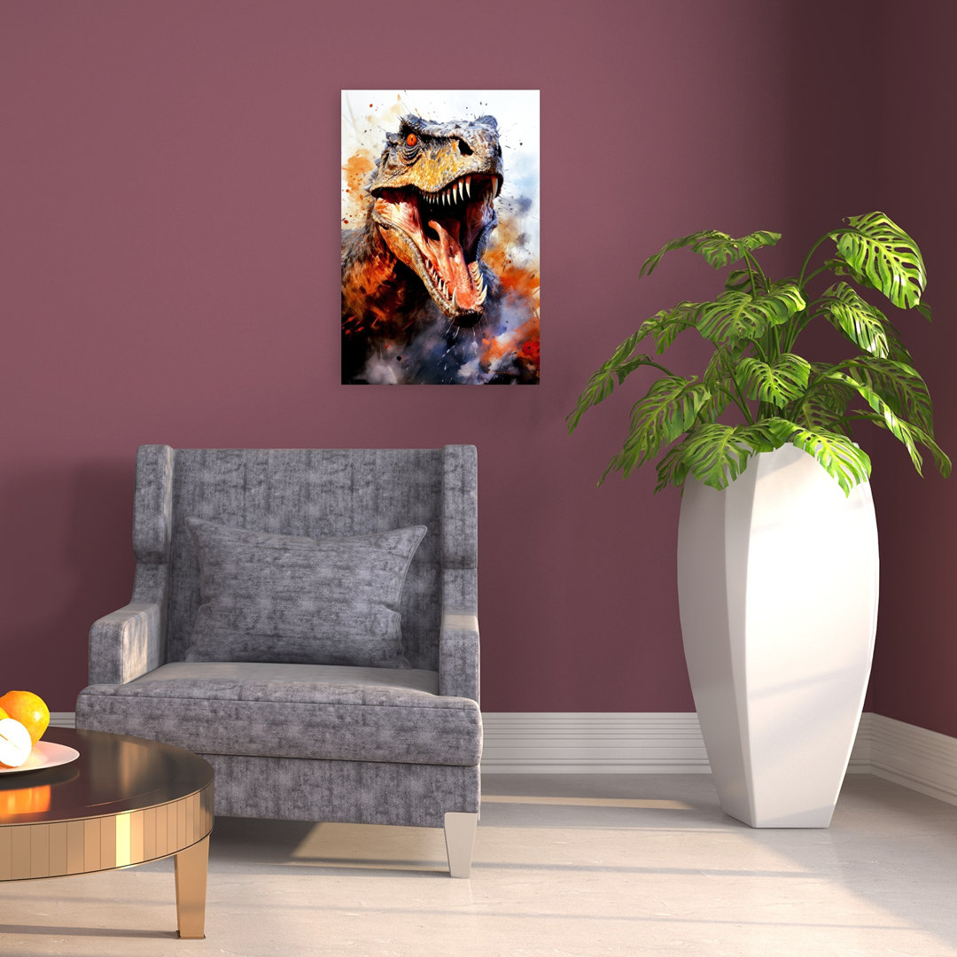 Fierce Dinosaur Roar Contemporary Wall Art Print
