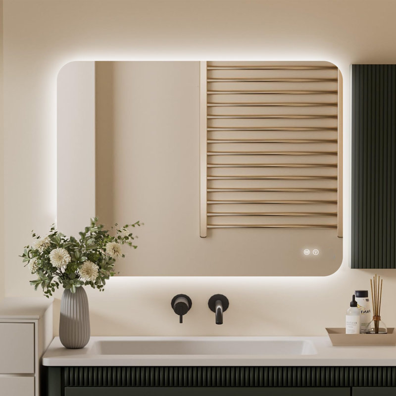 Miroir de salle de bain à DEL sans cadre à intensité variable et réglable, 40 po x 30 po