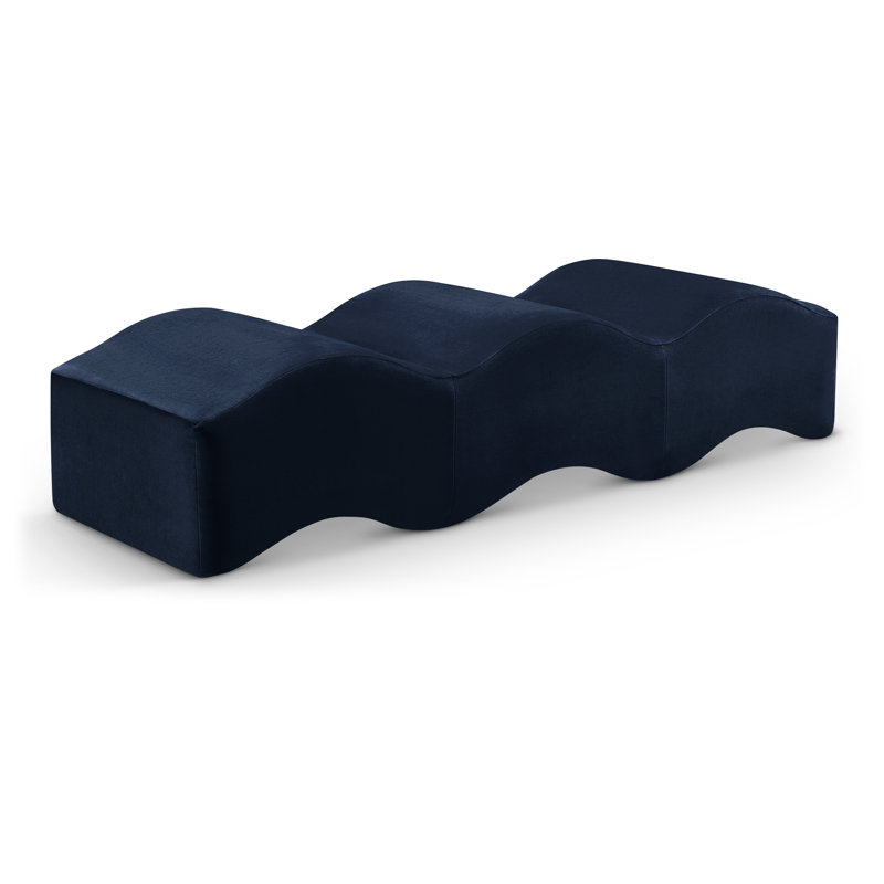 Banc en velours Leavon, Velours marine