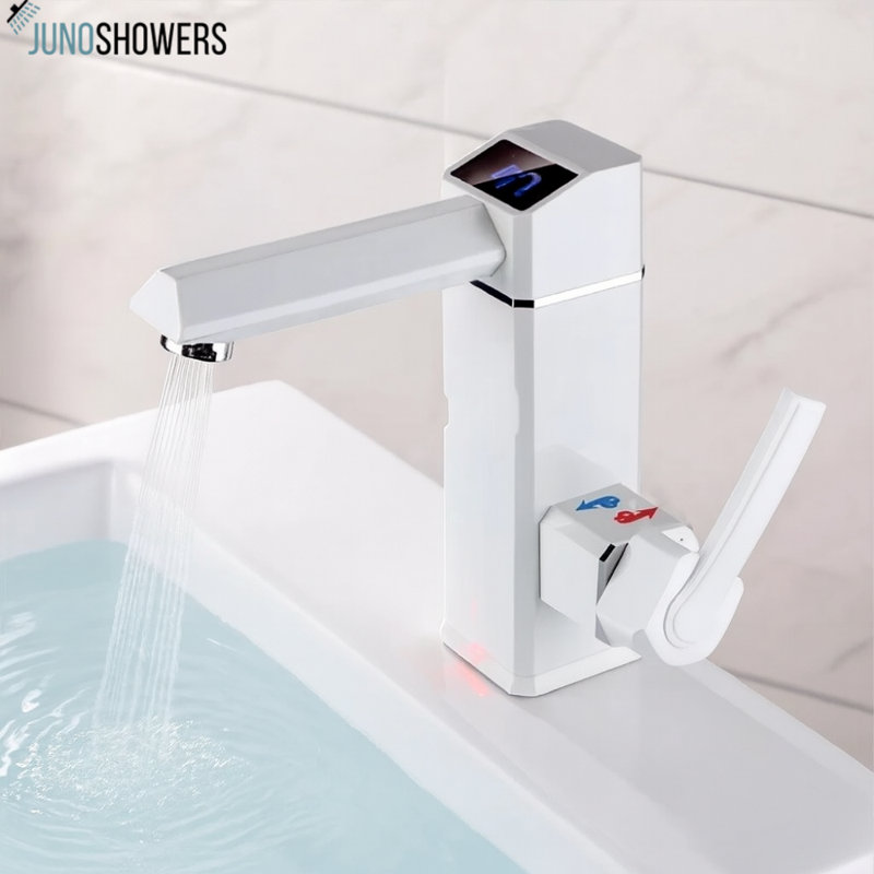 Robinet de salle de bain à affichage numérique Juno - Eau chaude à la demande avec efficacité moderne