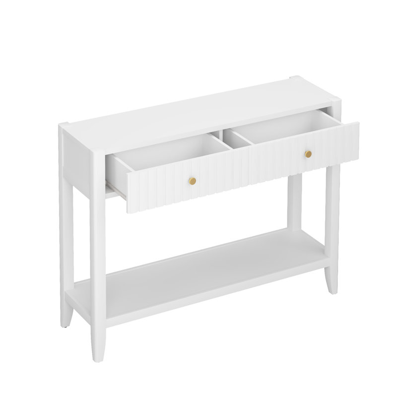Console de 29,53 po de hauteur avec tiroirs, table d'appoint étroite en bois avec tablette de rangement pour hall d'entrée, vestibule, couloir, salon, blanc