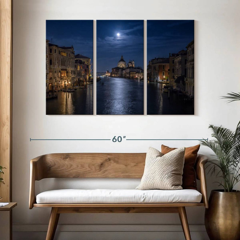 Aime Venise la nuit, H 32 po x l 50 po