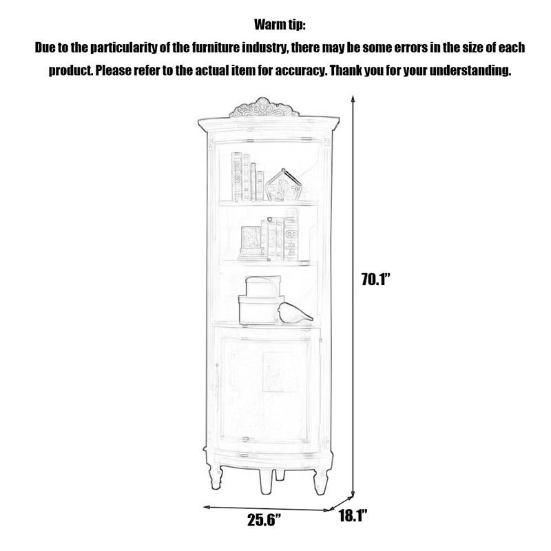 American-Style Country Multi-Functional Large-Capacity Display & China Cabinets, White