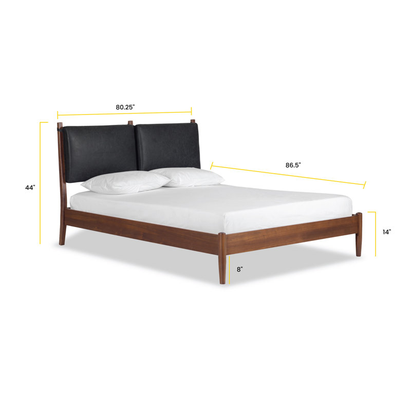 Livvy Upholstered Slat Bed, Onyx Black, King