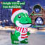 Dinosaure de Noël gonflable 5 pi avec chapeau à lumières DEL intégrées
