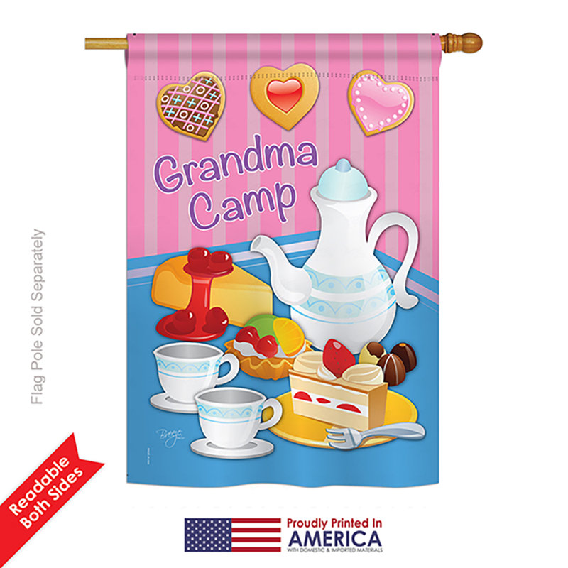 Drapeau pour maison 2 côtés en polyester grand-mère camp, H 18,5 po x l 13 po