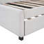 Lit de jour rembourré avec structure de canapé-lit gigogne, sans sommier, tissu en lin pour la durabilité et le confort-2060708972