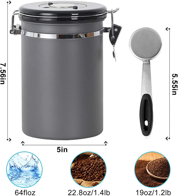 22oz Coffee Canister, Airtight Coffee Storage Container for Coffee Beans  Grounds