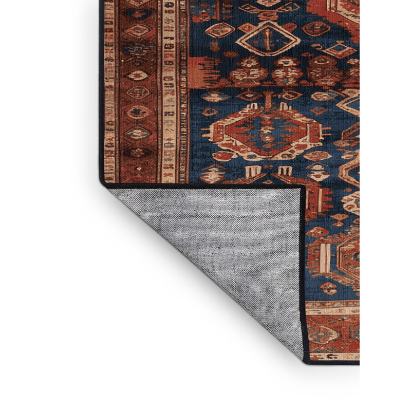 Tapis brun turc lavable à la machine, Rond 3 pi