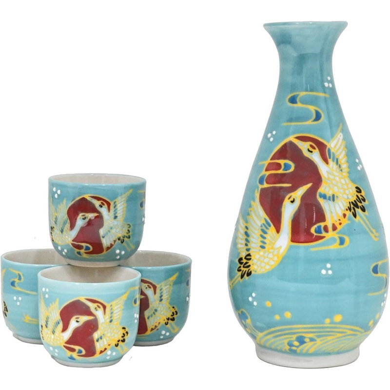Ensemble de 4 flacons de porcelaine Turquoise Moon