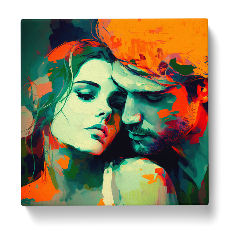Lovers Expressionism - No Frame Print, 35cm H x 35cm W x 3cm D