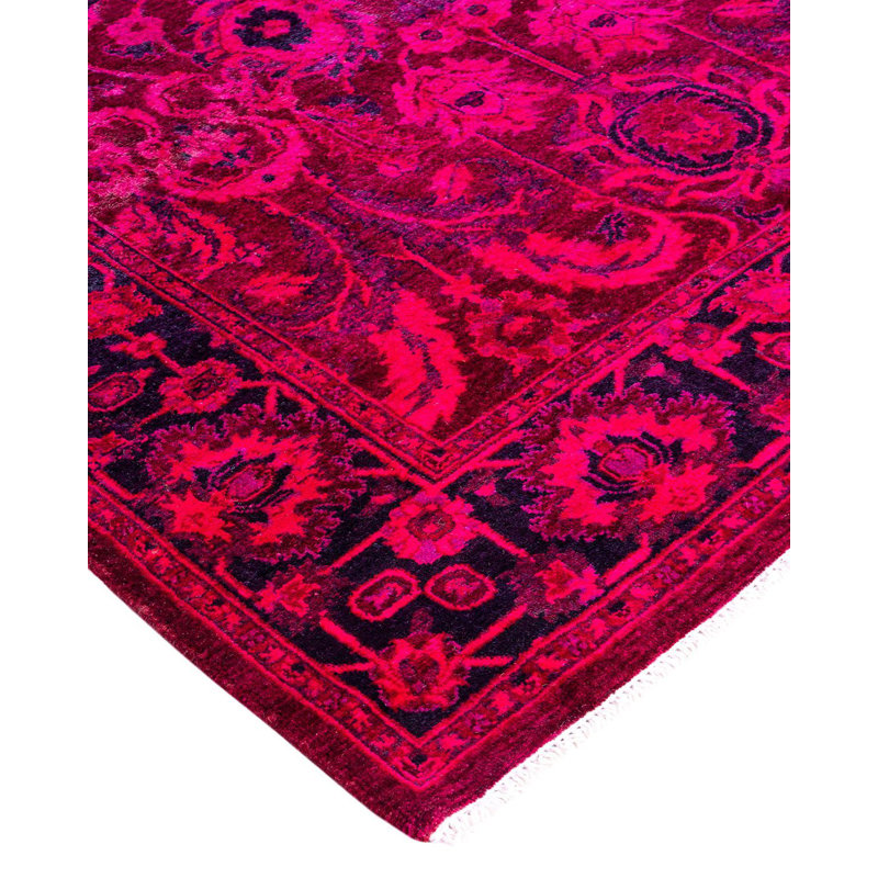 Kyoto One-of-a-Kind 3' 2" X 5' 2" New Age Rectangular Wool Area Rug Pink