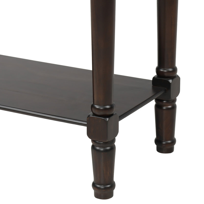 Weinman Modern Rustic Narrow Console Table with 3 Drawers and Bottom Shelf for Hallways, Entryways, or Behind Sofas, Espresso