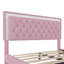Ensemble de chambre à coucher 3 pièces, grand lit plateforme tapissier avec lumières DEL et deux tables de chevet-162888495