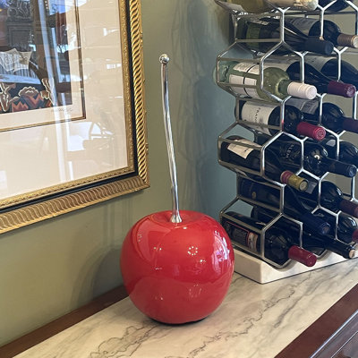 Ashtynn Red and Silver Aluminum Tabletop Sculpture