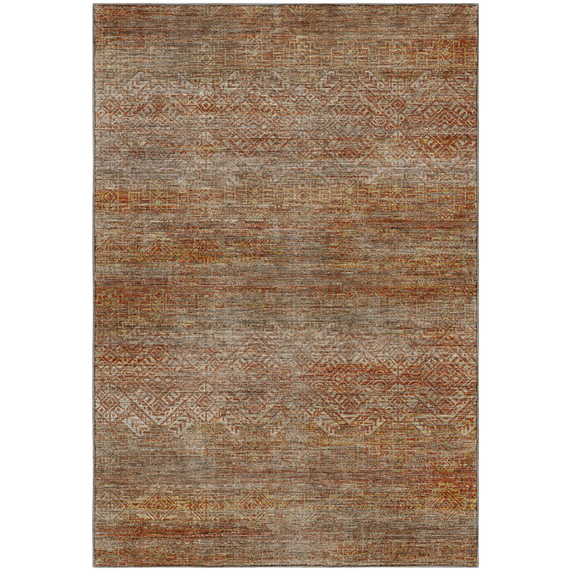 Tapis à motif géométrique du sud-ouest Christie, Paprika, 9 pi x 12 pi