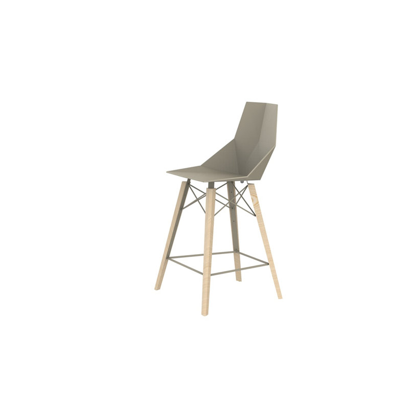 Faz Wood - Counter Stool - Set Of 4 - Basic/Injection, Ecru/Natural
