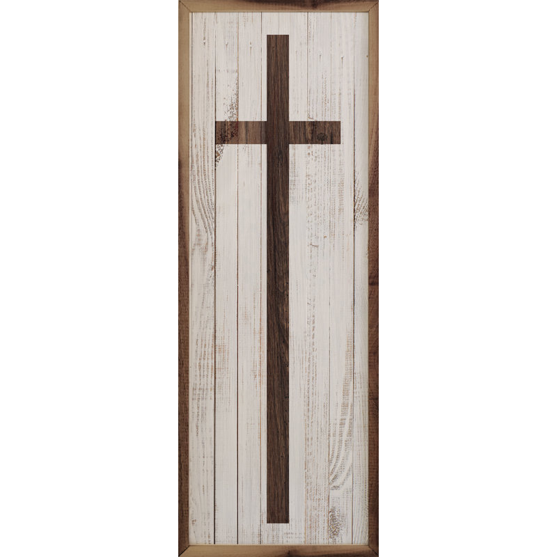 Croix blanc délavé, L 8 po x H 24 po