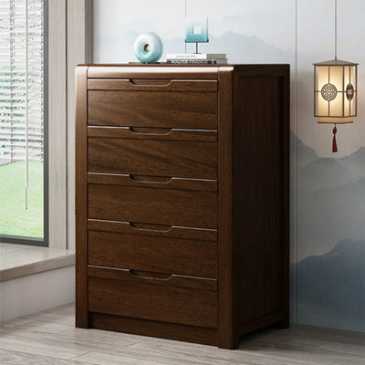 Dark Walnut Solid Wood Accent Cabinet