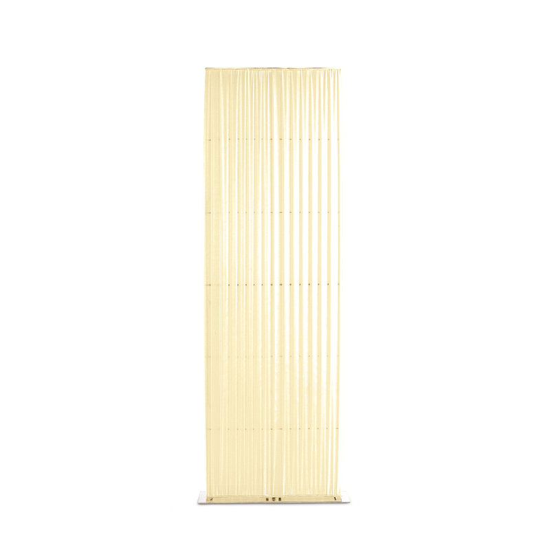 Paravent 195cm Floor Lamp, Brushed Stainless Steel, Ivory