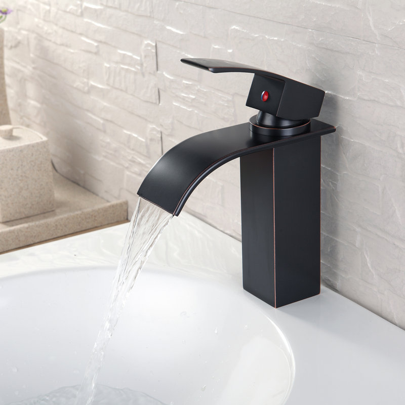 Robinet de salle de bain à un trou, Bronze huilé