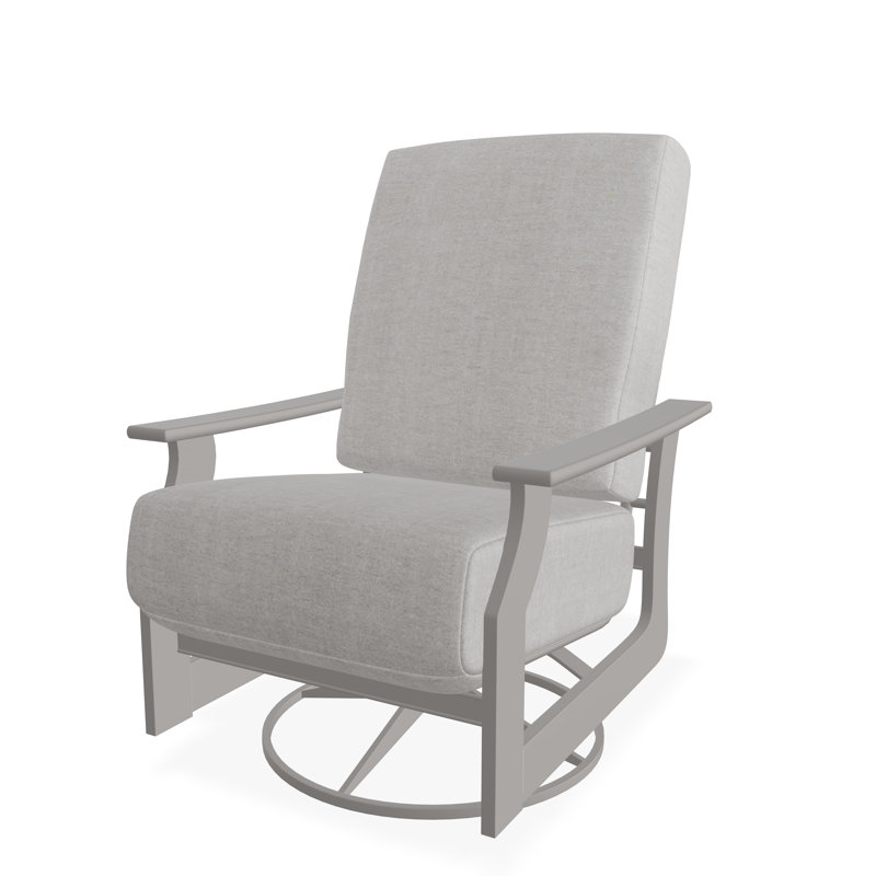 Chaise berçante pivotante en polymère St. Catherine, Gris chaleureux, Charte de la soie