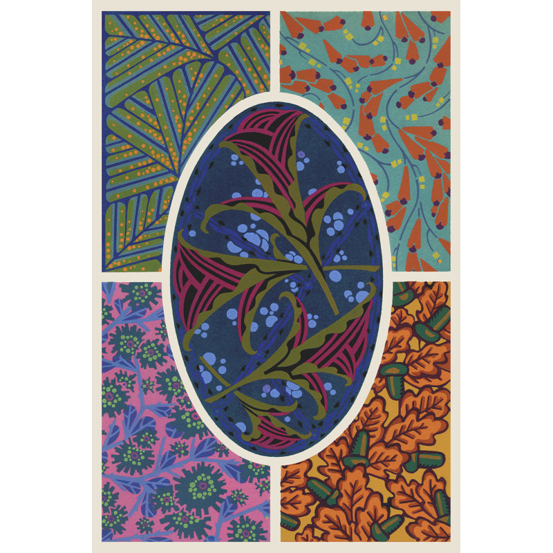 Art Deco Florals II by Baxter Mill Archive - Wrapped Canvas Painting, 30cm H x 20cm W