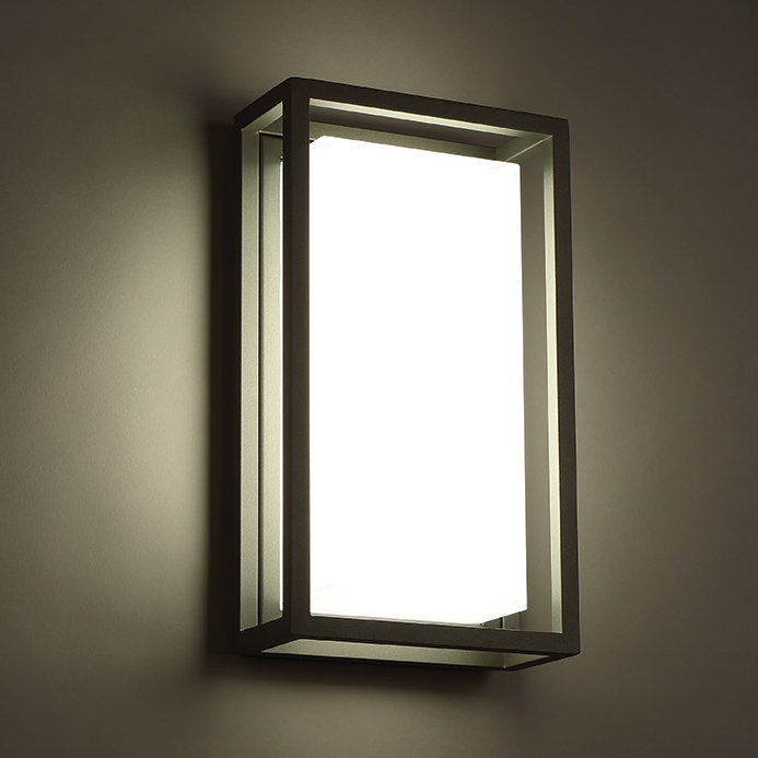 Framed Outdoor Flush Mount, Bronze, 8" H x 20" W x 4" D