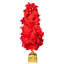 Arbre de Noël pré-éclairé à fibre optique rouge changeant de couleur poinsettia - 3 pi
