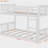 Double-Deck Bed with Stairs, White-1558099632