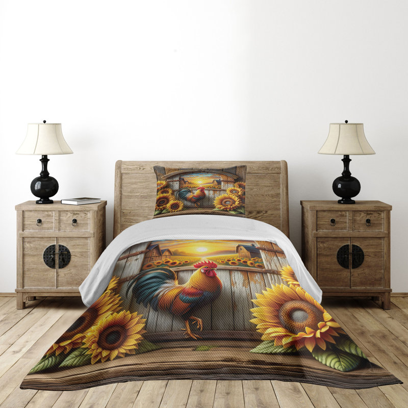 Polyester Floral Coverlet, Twin Coverlet + 1 Standard Shams