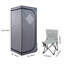 Tente de sauna à vapeur grise portative pleine grandeur - Spa personnel, avec générateur de vapeur, télécommande, fauteuil pliable, minuterie et raccord de tuyau en PVC Facile à installer. Chauffage rapide, avec certification FCC