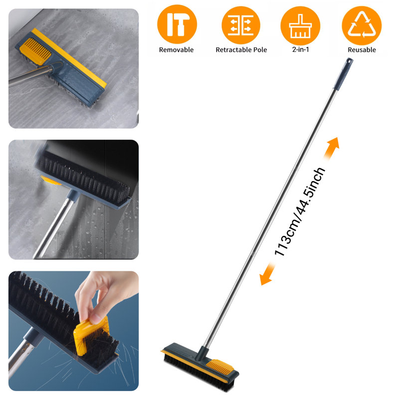 Brosse de nettoyage télescopique 2 en 1