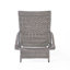  Chaise longue d'extérieur réglable en osier pour la détente, ensemble de sièges de patio élégants avec design incurvé, confortable et durable, gris (ensemble de 2)