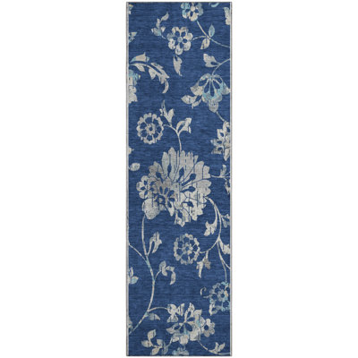 Premium Machine Washable Prisco Navy Rug