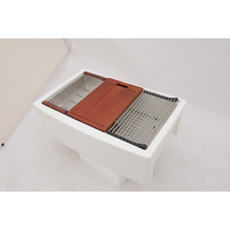 Dorbad 33'' L Single Bowl Ceramic Kitchen Sink