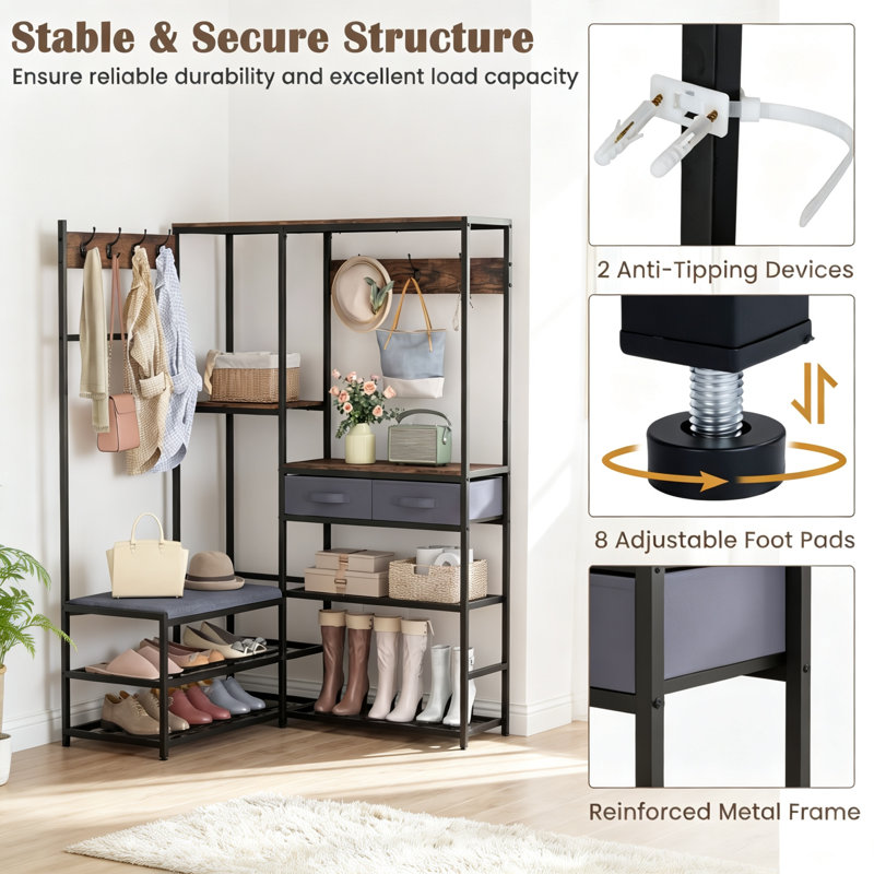 107cm Adjustable Clothing Rack