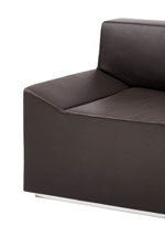 Couchoid Leather Sofa, Slate Genuine Leather, 28" H x 75" W x 34" D