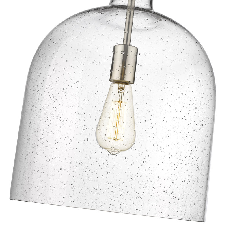 Lustre 1 lumière Walpole, H 16 po x l 12 po x P 12 po, Nickel brossé