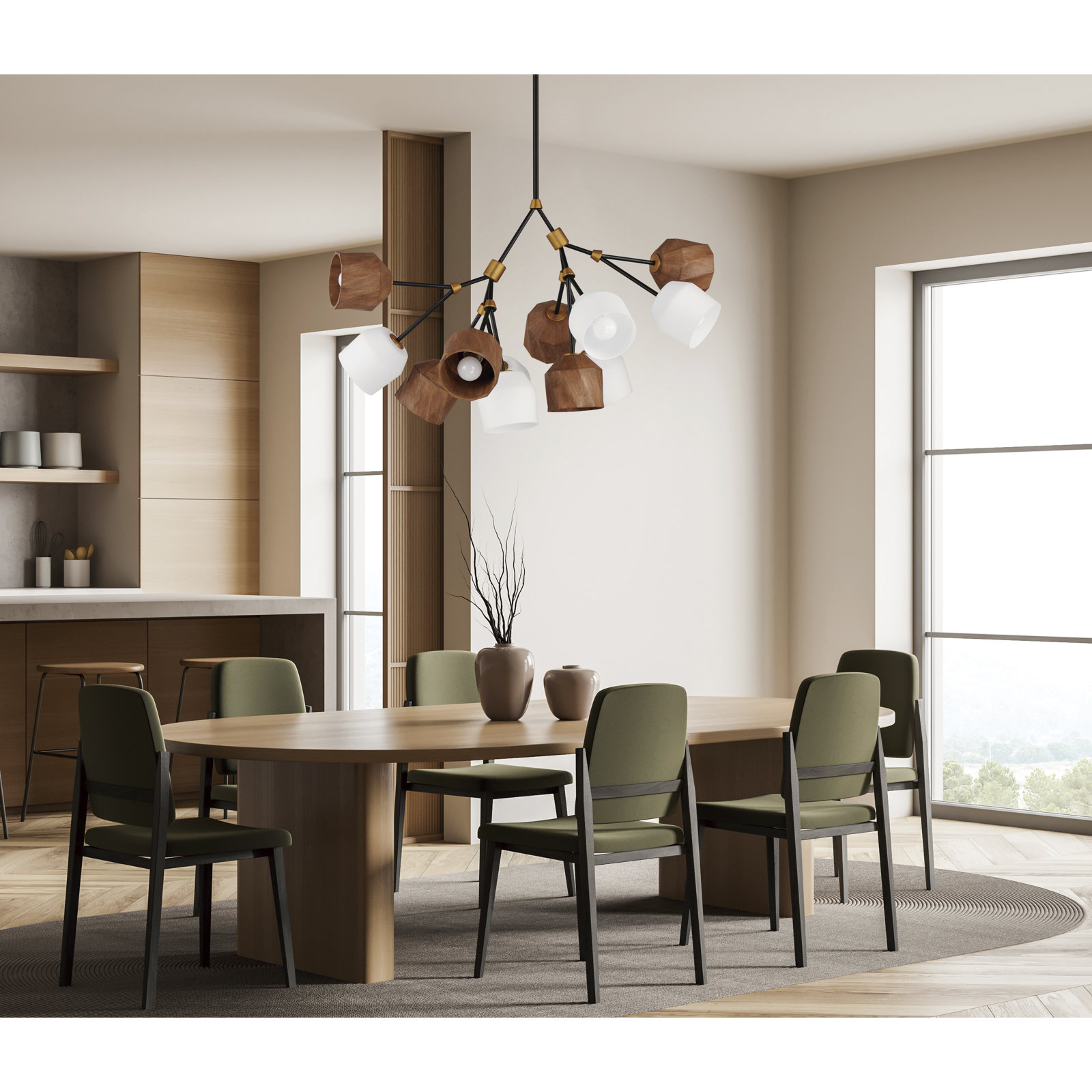 Mirielle Pendant Light, 25.5" H x 40.75" W x 40.75" D, 12
