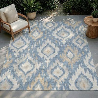 Tapis Chantille ACN3073 Ikat lavable à la machine pour intérieur/extérieur
