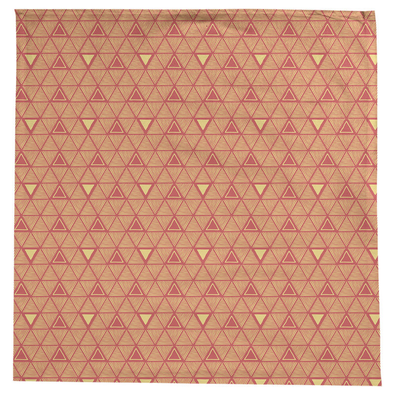 Nappe triangles dessinés à la main classiques, Rouge/jaune