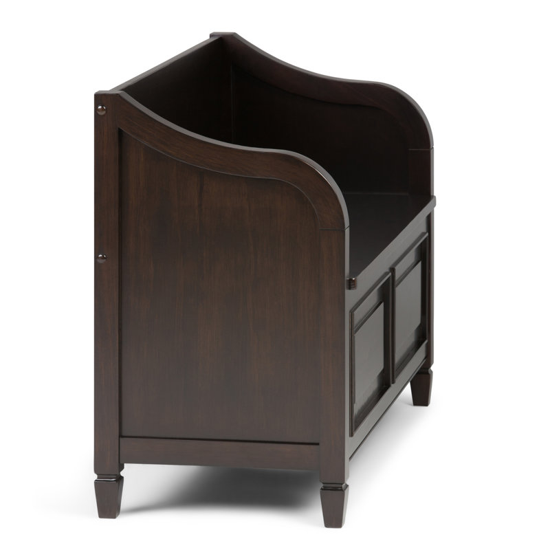 Connaught Dark Chestnut Brown Solid Wood Storage Bench