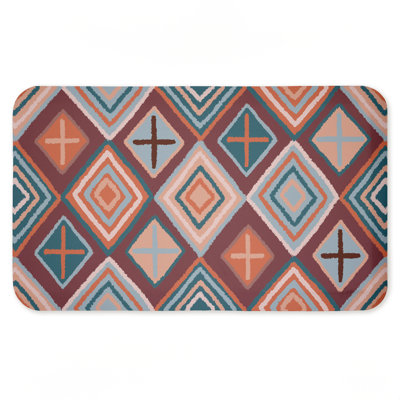 Tapis de sol à motif géométrique audacieux imprimé par Darlene Seale, 30 po x 18 po