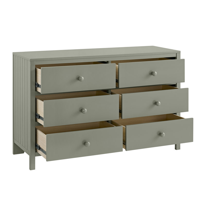 Commode Everlee à 6 tiroirs, Vert olive