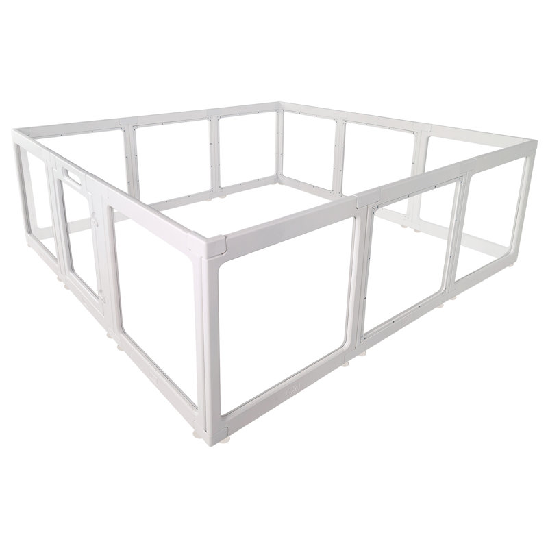 Parc pour chien d'intérieur en acrylique transparent, clôture transparente pour chiot, lapin et chat, aire de jeu en plastique facile à assembler avec 12 panneaux