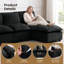 Canapé modulaire en L de 103 po à 4 places avec canapé capitonné en forme de L et canapé-lit 103 po Chenille-1116109351